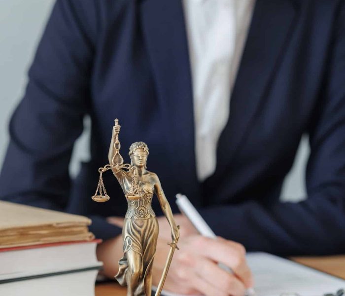 woman lawyer or a court representative sits in the office and checks the legal contract, Property Litigation Lawyer, Employment Law Solicitors London, Data Breach Lawyer